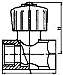 Кран регулирующий трехходовой сальниковый пробковый муфтовый РУ10 КРТП
