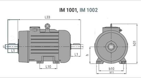 Взрывозащищенные электродвигатели - исполнение IM1001, IM1002